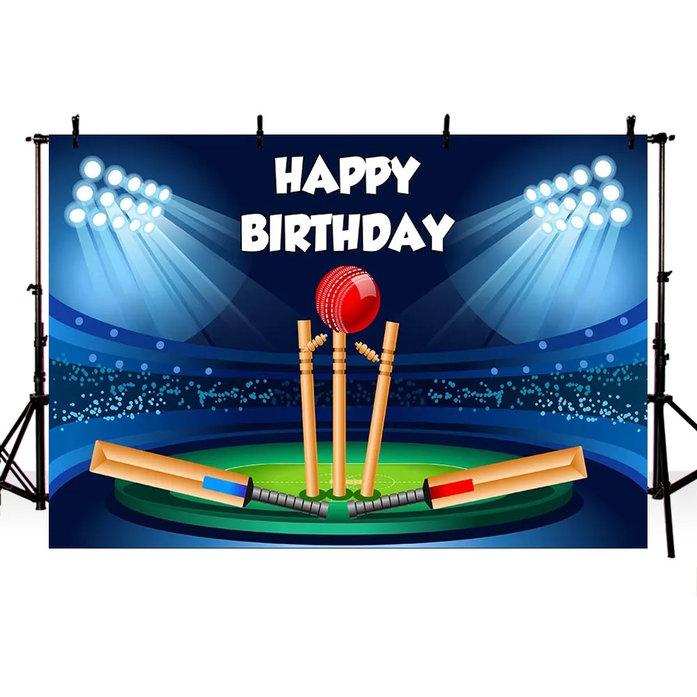 Mehofond Cricket Stadium Backdrops Boys Birthday Party Portrait Photography Backgrounds for Photo Studio Photozone Banner Props