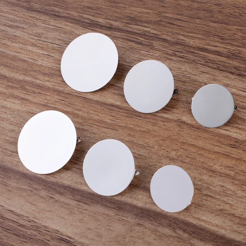 10pcs 20 25 30mm Silver Color Flat Brooch Base Round Blank Tray Settings Accessories for Jewelry Making Findings Wholesale DIY