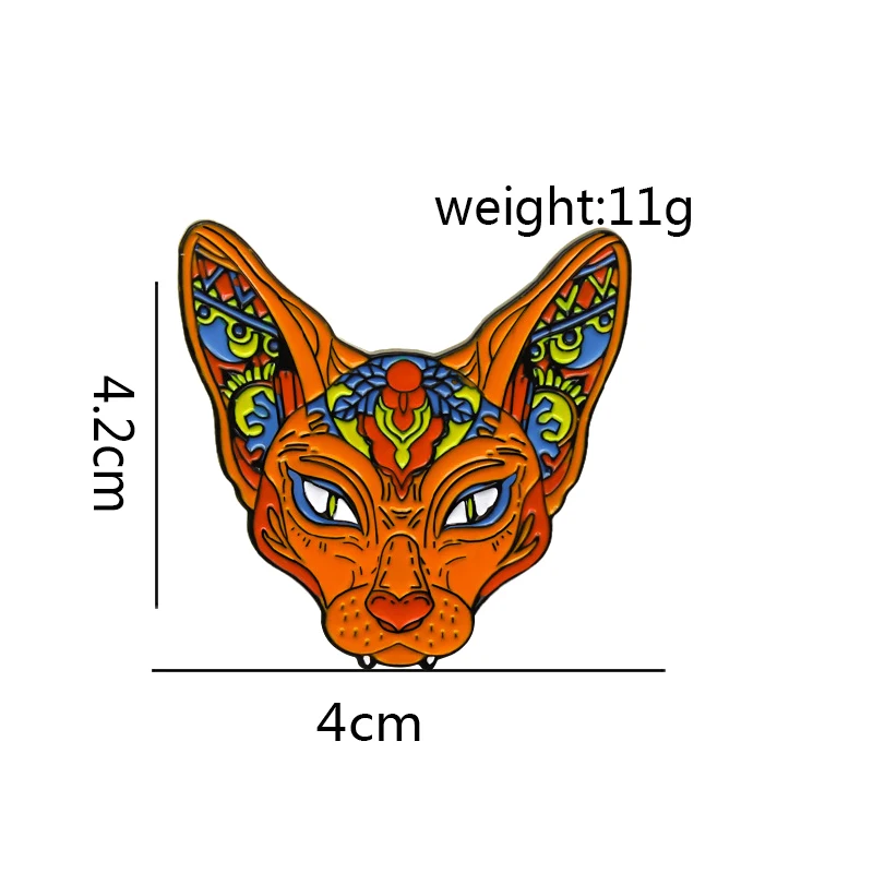 Creative Punk Color Animal Enamel Pins Cat Wolf Avatar Alloy Brooch Custom Badge Clothes Accessories Woman Jewelry Gift For Kid