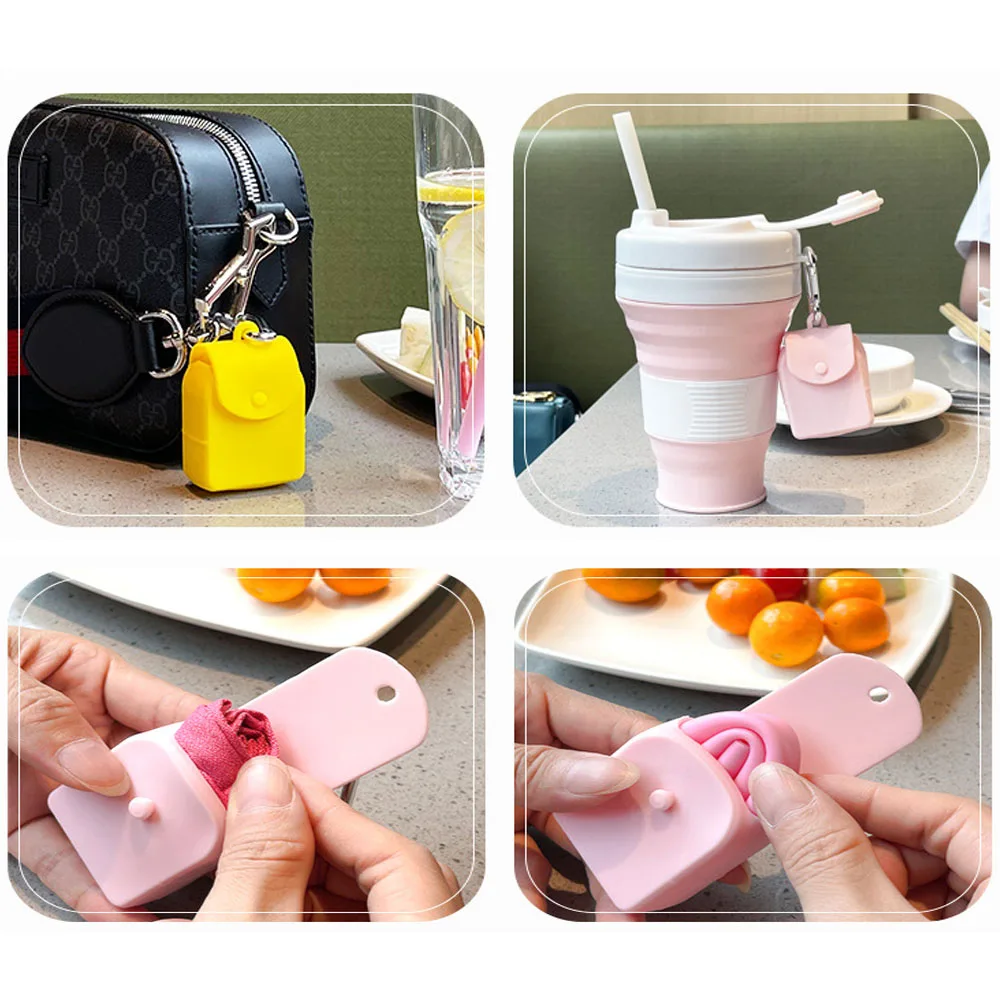 Reusable Openable Silicone Drinking Straws & storage bag Easy to Clean High Temperature