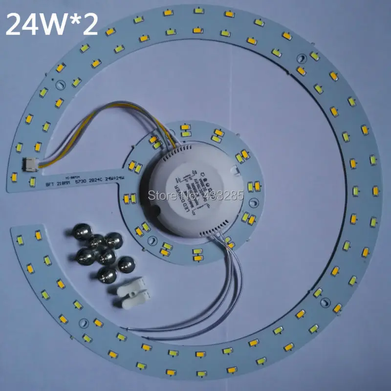 

LED dome light SMD5730 light board/24*2PCS CW/WW dimming color temperature 48w 24w three sections of switch control