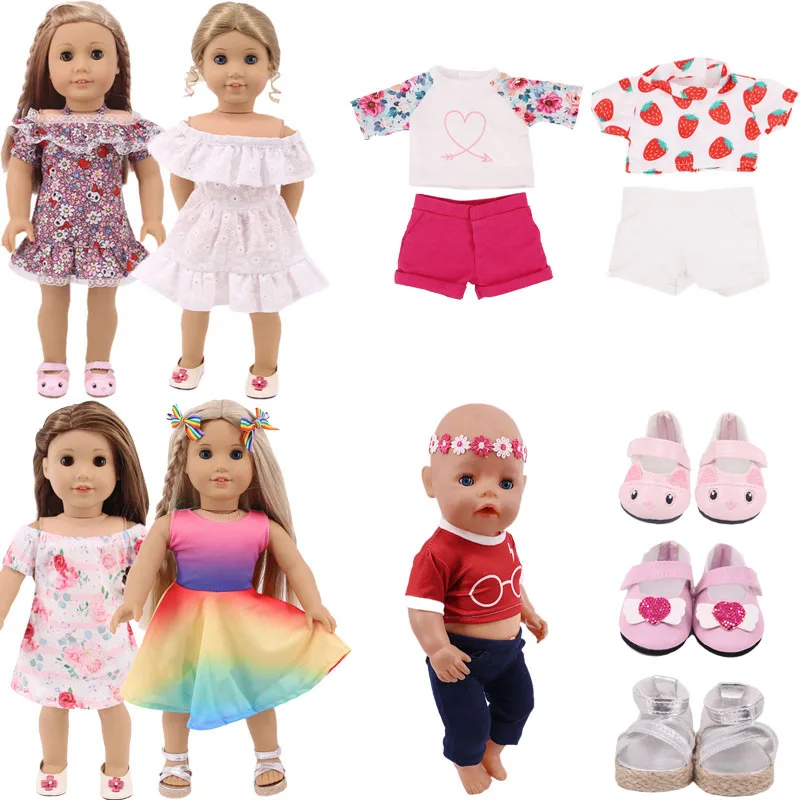 New Doll Dress Short Suit For 18 Inch American Doll Girl & 43 Cm New Born Baby Items,Our Generation,Clothes Accessories For Doll