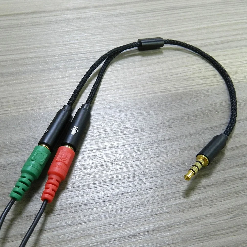 Adapter słuchawkowy mikrofon słuchawkowy Y kabel splittera 3.5mm AUX Stereo Audio męski na 2 żeńskie oddzielne wtyczki mikrofon Audio