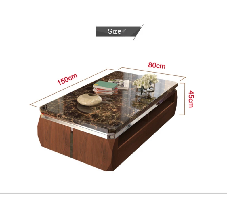 

Marble coffee table TV cabinet combination set simple modern living room furniture coffee table floor cabinet