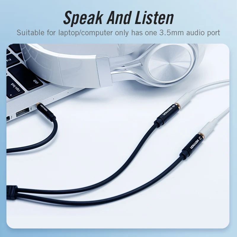 3.5mm Mic+Headphone Splitter Audio Cable 3.5mm splitte Aux Cable Cord for Computer Microphone Cellphone splitter for headphones