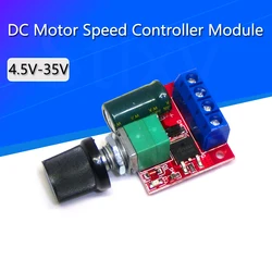 Mini 5A 90W PWM 12V DC Motor Speed Controller Module DC-DC 4.5V-35V Adjustable Speed Regulator Control Governor Switch 24V