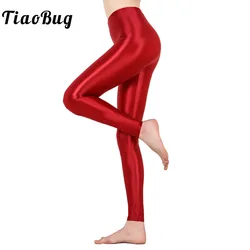 Women's Shiny Metallic Active Performance Clubwear Tights Yoga Pants Dance Running Leggings