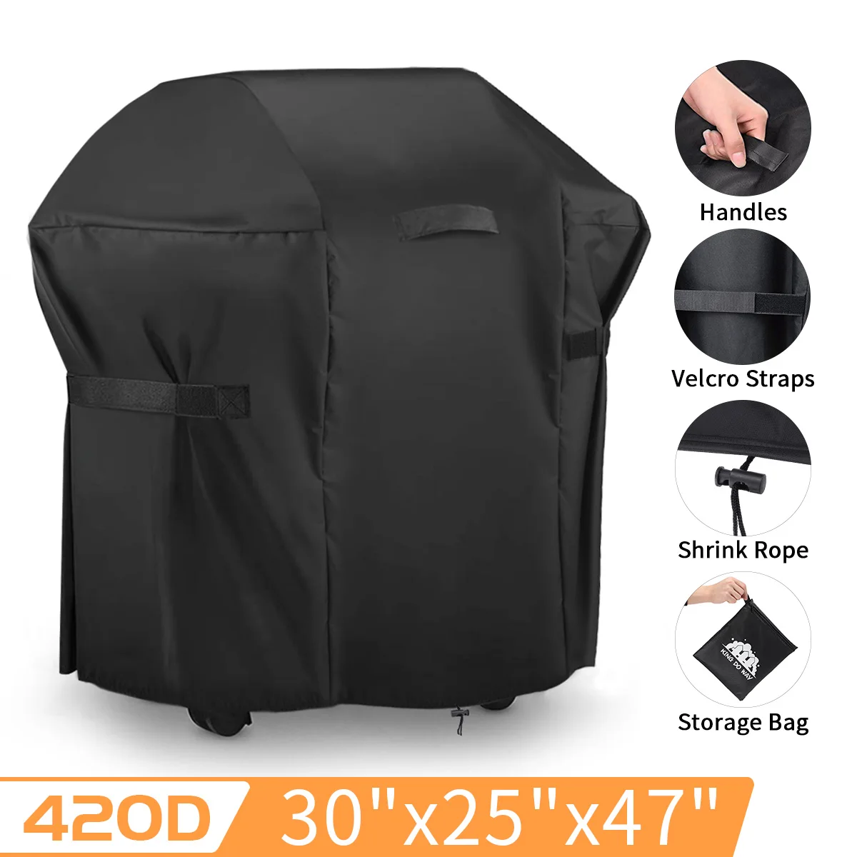 

BBQ Grill Cover Heavy Duty Small Gas Grill Barbecue covering Waterproof/Windproof/Dust UV Resistant Grill Covers 76x66x120cm