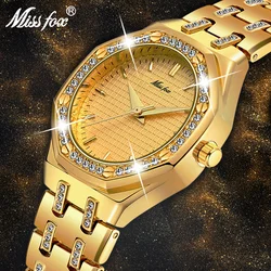 MISSFOX Luxus Marke Armband Uhr Frauen Gold Business Kleine Designer Uhren Wasserdicht Schmuck Dekoration Uhr 2020 Trends