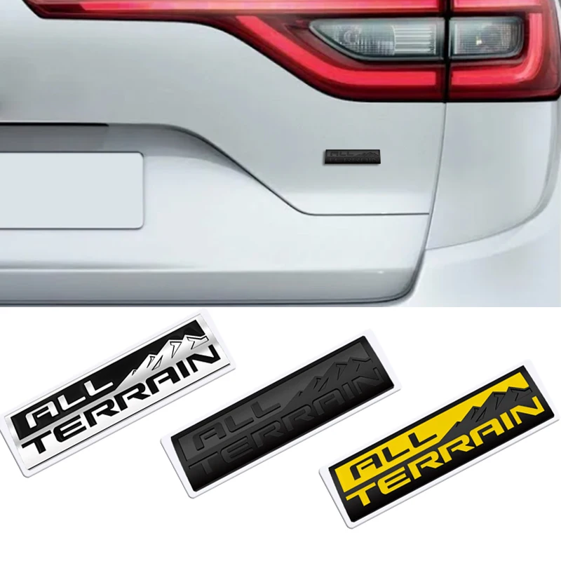 Metal ALL TERRAIN Front Grille Sticker Car Rear Trunk Body Emblem Badge for GMC Terrain Yukon Sierra Savana Safari Suburban