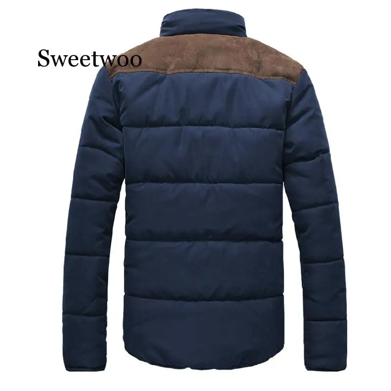 Winter Jacket Men Warm Casual Parkas Cotton Stand Collar Winter Coats Male Padded Overcoat Outerwear Clothing 4XL