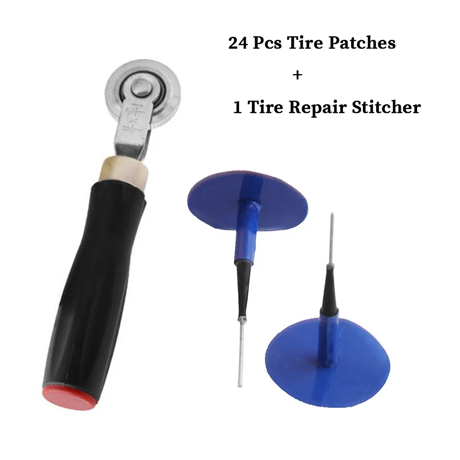 

48 x 6mm Tyre Repair Plug Patch and Tire Repair Stitcher for Car Motorcycle Bike Bicycle Scooter