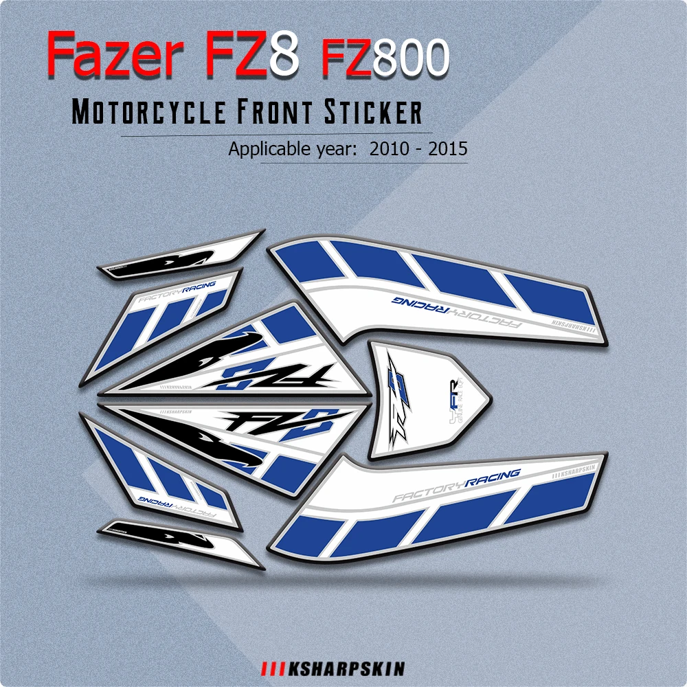 

MOTO 3D Gel Stickers Motorcycle Front Fairing Decorative Decal For Yamaha Fazer FZ8 FZ800 2010-2015 fz 8 Protector Number Board