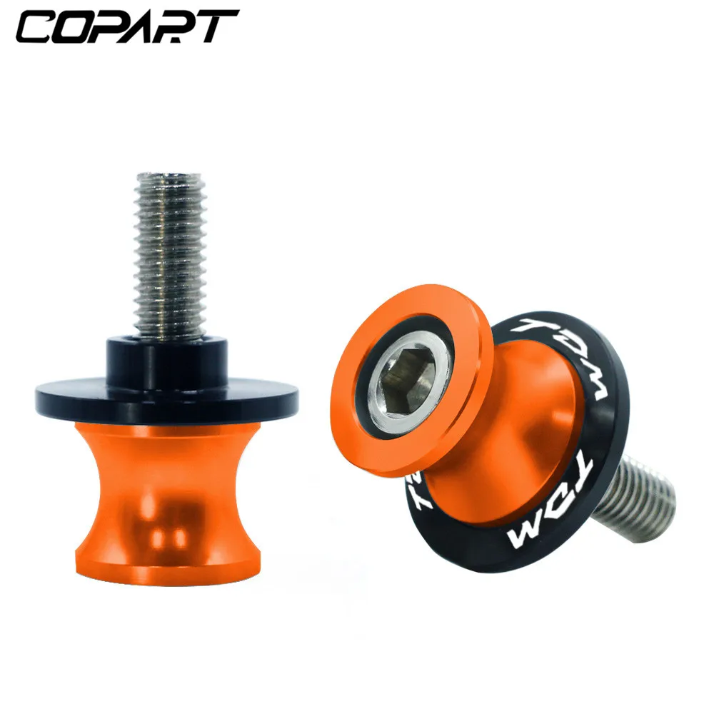 Motorcycle SwingArm Sliders Spools 2PCS 6MM CNC Stand Screw Paddock For YAMAHA TDM 850 TDM850 TDM 900 TDM900 All Years