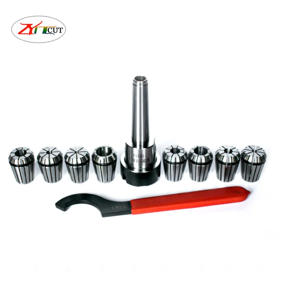 ER25 Spring Clamps 8PCS MT2 3 4 ER25 M12 1PCS ER25 Wrench 1PCS Collet Chuck Morse Holder Cone For CNC Milling Lathe tool