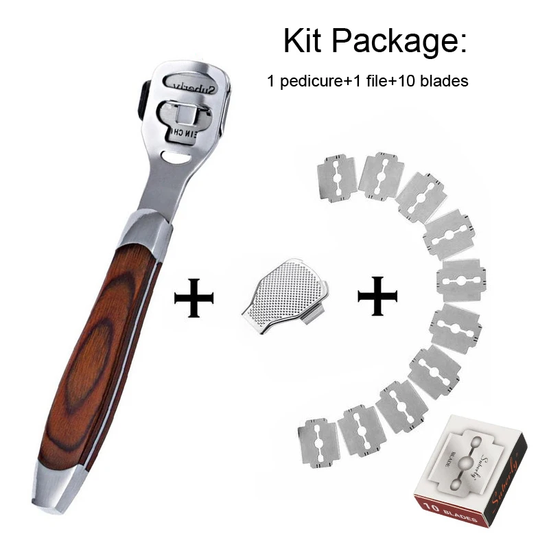 Lame et lime de pédicure en acier inoxydable, callosités professionnelles, rabot à pied, rasoir de pédicure, accessoires d\'outils de manucure