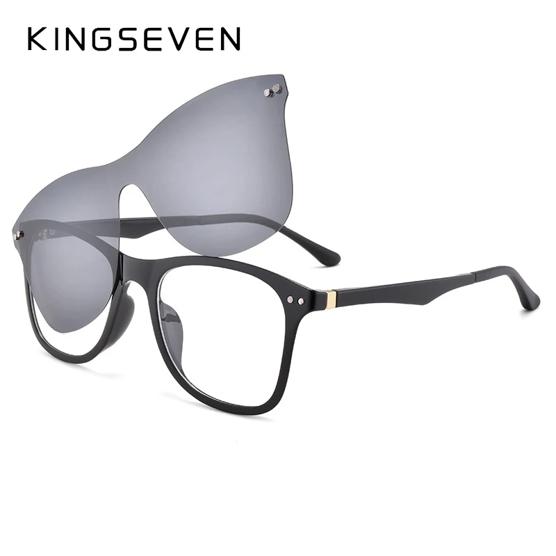 

KINGSEVEN New Fashion Magnetic Clip Retro Men and Women Suitable for Myopia Optical Computer Glasses