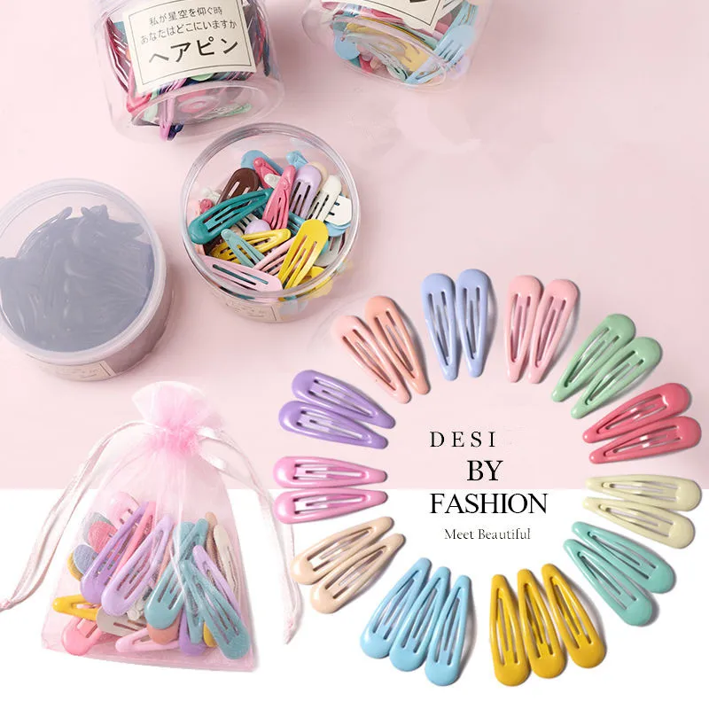 2021 New sandbag candy color hairpin ins clip adult bangs color girl child bb clip Barrettes word clip hair Accessory Headwear