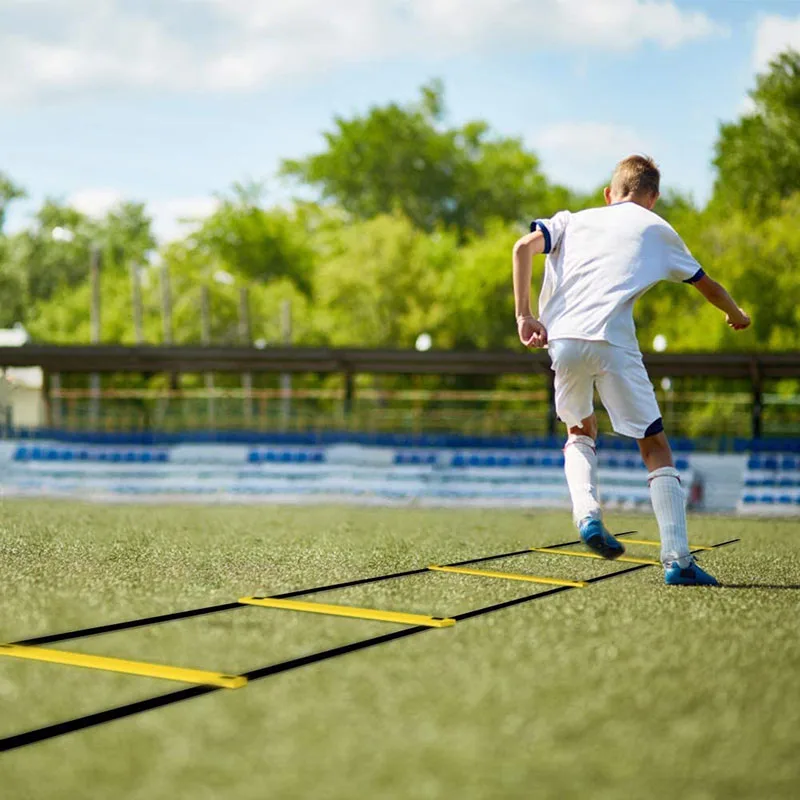 Escalera de entrenamiento de agilidad de velocidad de fútbol para adultos y niños, bolsa de transporte con correas de nailon, Kit de entrenamiento