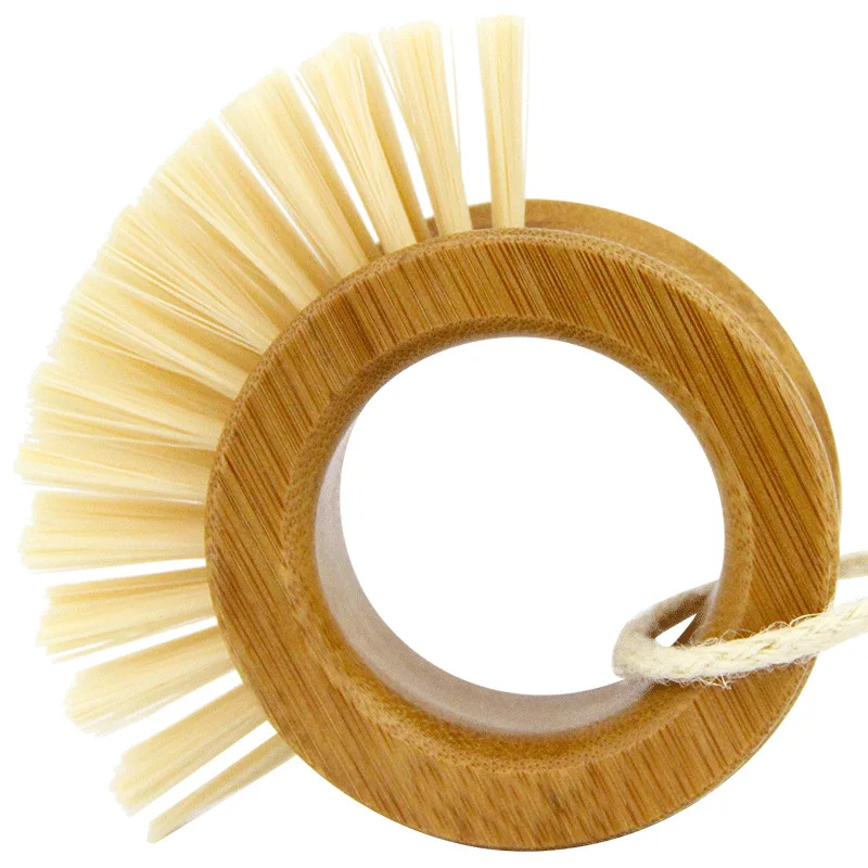 

100pcs/lot High-End bamboo Wood Ring Brush Die Shua Household Kitchen Cleaning Brush Xi Wan Shua Fruit And Vegetable Brush