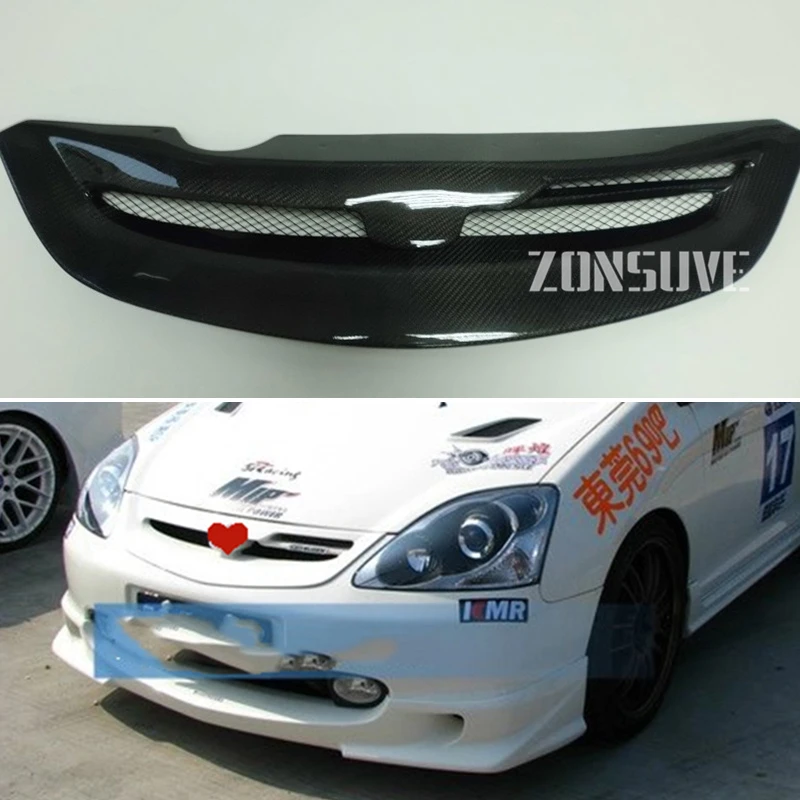 For Honda EP3 7th Civic SI 2002 2003 2004 2005 Year Refitt Front Center Racing Grille Cover Accessorie Body Kit