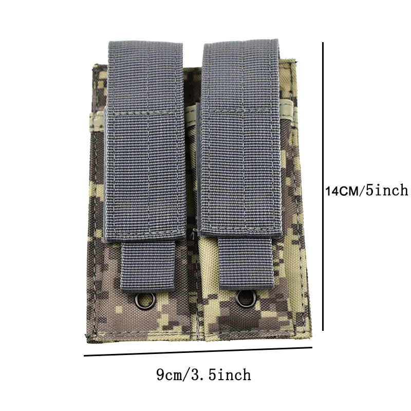 Tactical Molle 9mm Pistol Magazine Pouch Dual Double Mag Holster for Glock M9 1911 SIG G2C  Cartridge PouchAttachment Package