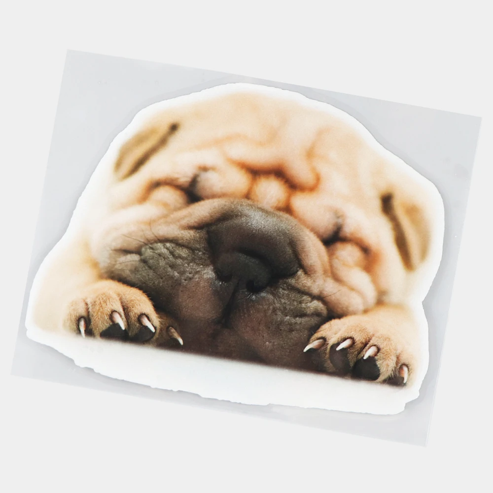 JuYouHui Exterior Accessories Decal Cute Sleeping Shar Pei Animal Car Stickers Funny Body Decoration Decal