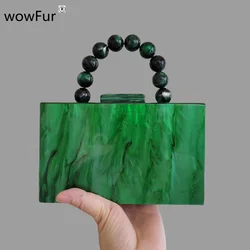 Manico per borsa con perline venditore di fabbrica in cina borsa da donna in acrilico borsa a mano pochette da sera Lady Party Travel Beach borse con patta femminile