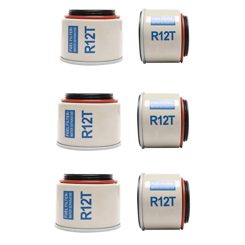 6 Pcs R12T Fuel/ Water Separator Filter Element for Racor 140R 120AT S3240 NPT ZG1/4-19 Automotive Parts