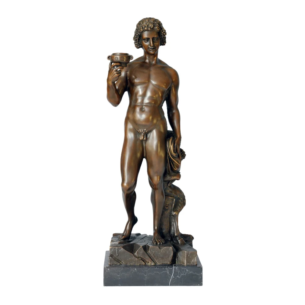 

Dionysus Statue Bronze Greek Mythology Great God of Wine Classical Sculpture Collectible Figurine for Living Room Decor Big Size