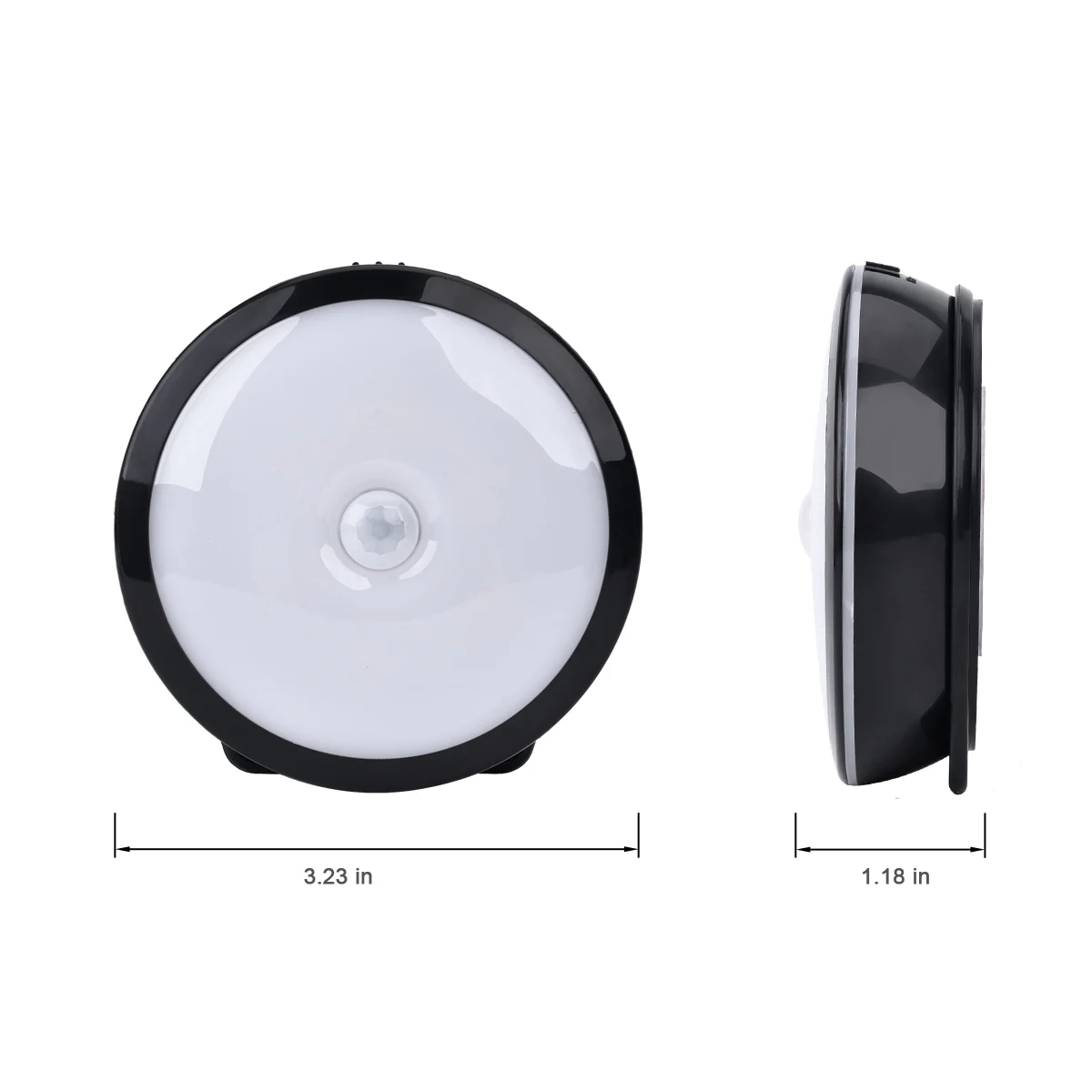 LED Night Light PIR Motion Sensor Round LED Cabinet Light Energy Saving Wall Lamp Lighting By USB Rechargeable 1PCS