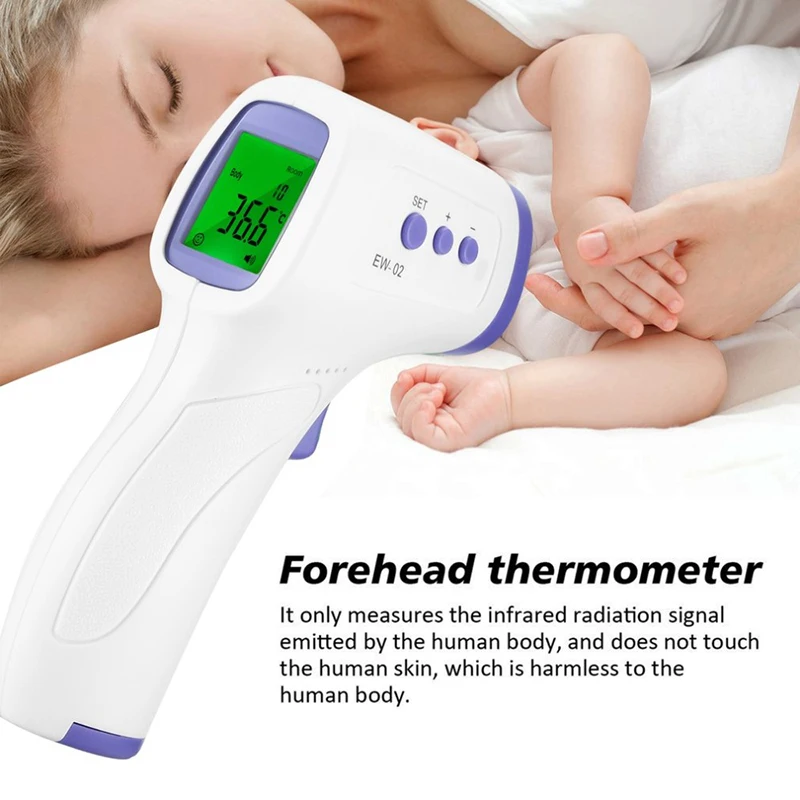 Kinder Smart Home Contactloze Draagbare Lithium Batterij Frontale High Definition Digitale Infrarood Baby Thermometer