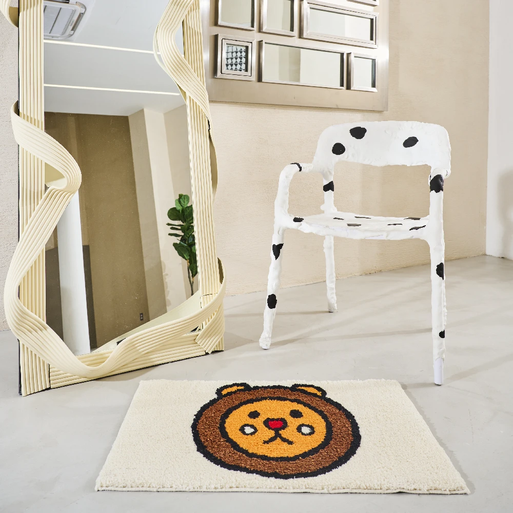 Cartoon Bathroom Mat Soft Fluffy Tufted Carpet Area Bedroom Floor Pad Rug Animal Doormat Tidy Aesthetic Home Kids Room Decor