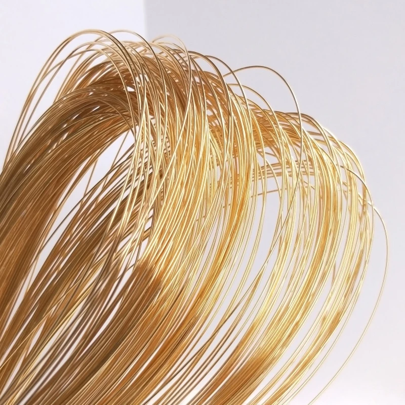 Real Gold Plated Copper Gold-Coated Flexible Wire Without Peeling Off Gold Injection Semi-Hard Copper Wire Jewelry Accessory