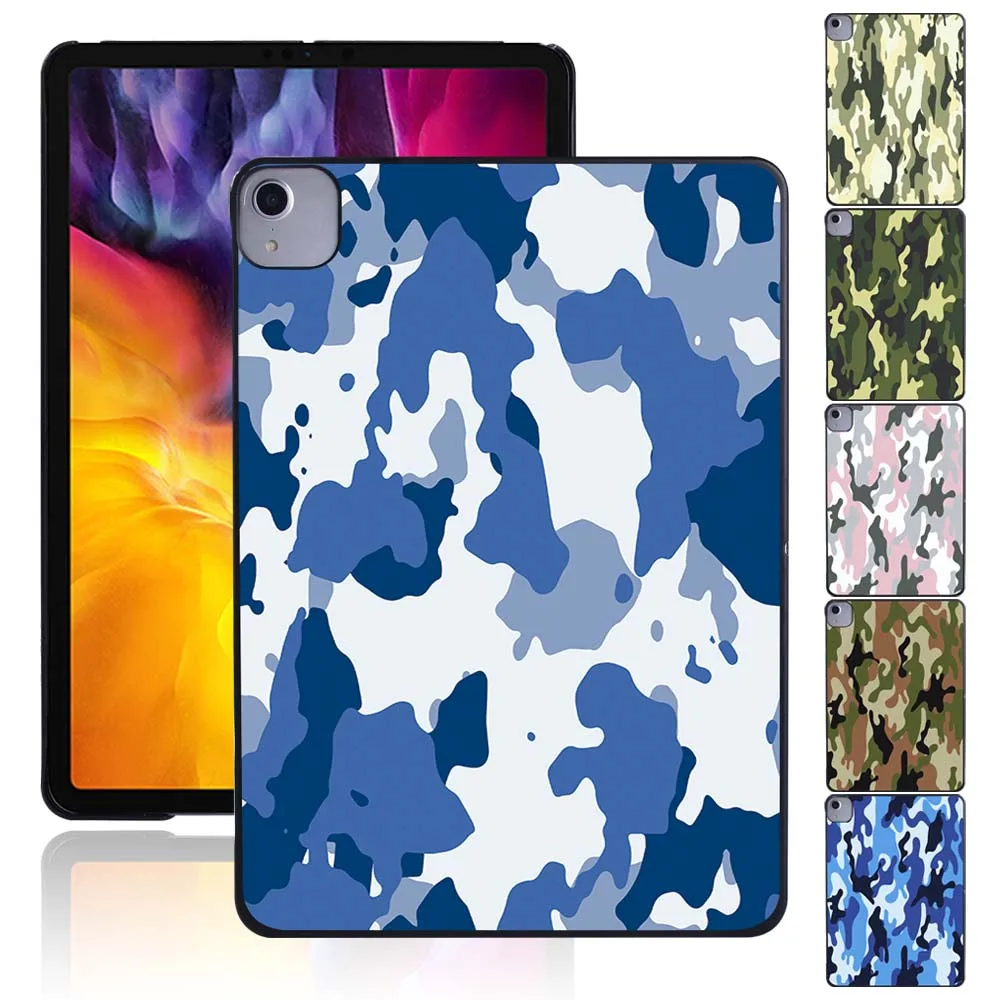 Durable Tablet Hard Shell Case For Apple IPad Air 4 2020 10.9 Inch Camouflage Colors Ultra-slim Protective Shell + Free Stylus