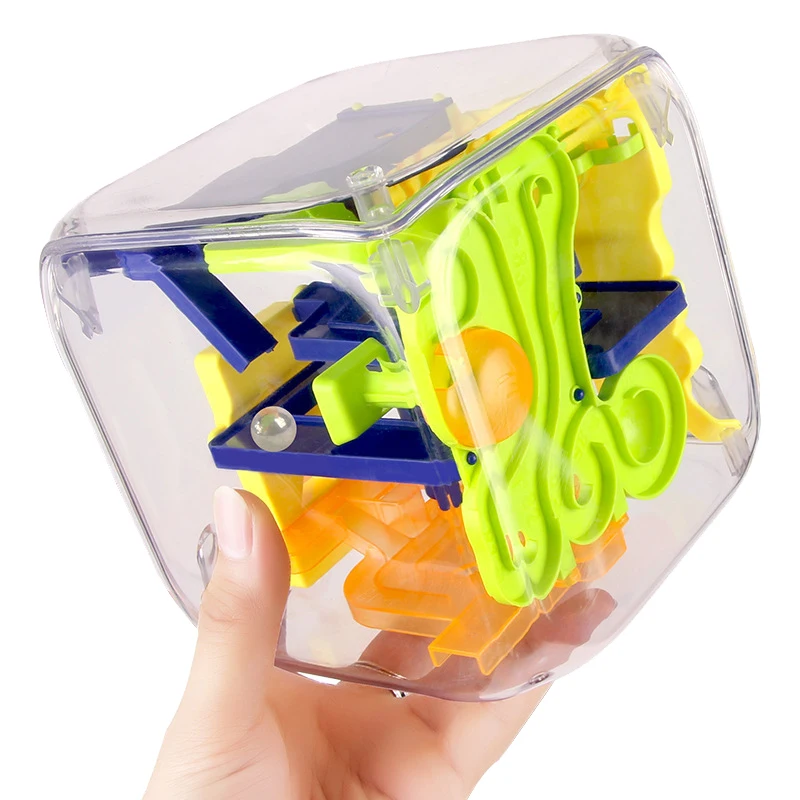 Big Size 3D Puzzle Cube Maze Toy Transparent Six-Sided Rolling Ball Game Balance Training Educational Maze Toy Gift For Children