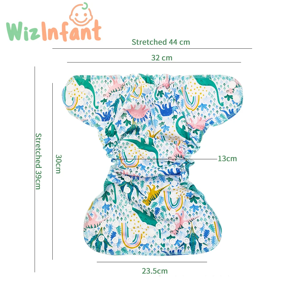 WizInfant Có Thể Tái Sử Dụng Sơ Sinh Tã Nhỏ AIO Tã Vải Đôi Gussets PUL Không Thấm Nước Phù Hợp Với Bé 3-5KG