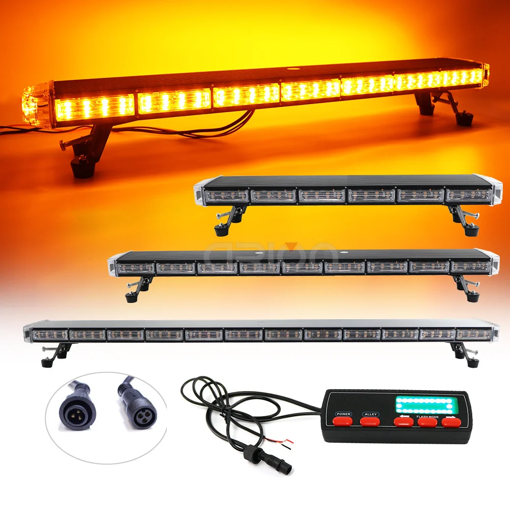 29" to 72" Car Truck Beacons Warning Police Fireman Emergency Amber Red Blue Led Strobe Light Bar Work Lightbar Lamp 12V 24V 47"