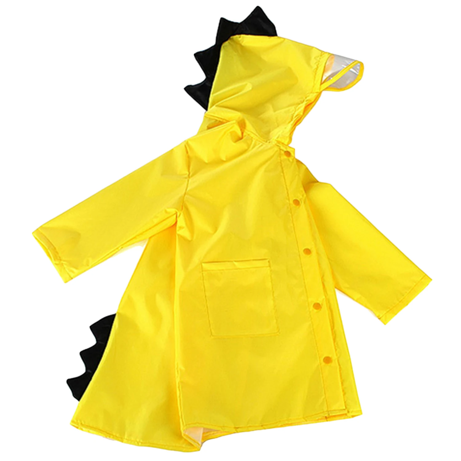 Behogar Unisex r Rain Coat Waterproof Cute Kawaii Cartoon Dinosaur Style Raincoat Rainwear for Kids Children Boys Girls Yellow