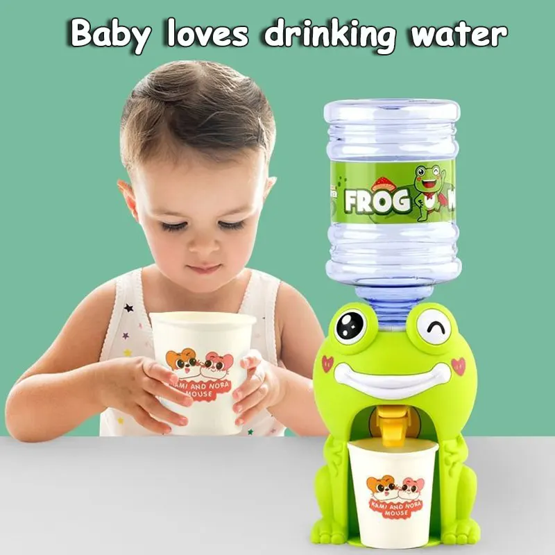 Children's Mini Simulation Pig Water Dispenser Toy for Kids Gift Cute Water Juice Milk Drinking Fountain Simulation Kitchen Toy