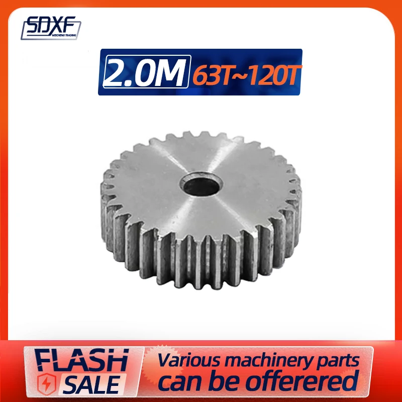 2M plane gear 45# steel, 63 teeth to 120teeth processing holes need to be processed by themselves