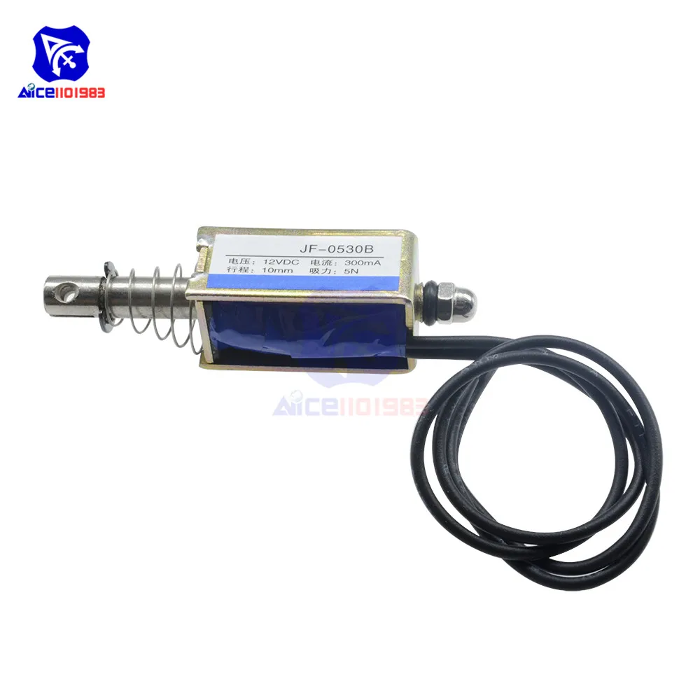 JF-0530B Elektromagnet DC 6V/12V/24V 300mA 5N/10mm Präziser Pull-Push-Typ Linearer Bewegungsmagnet mit Kabel – Detail 12