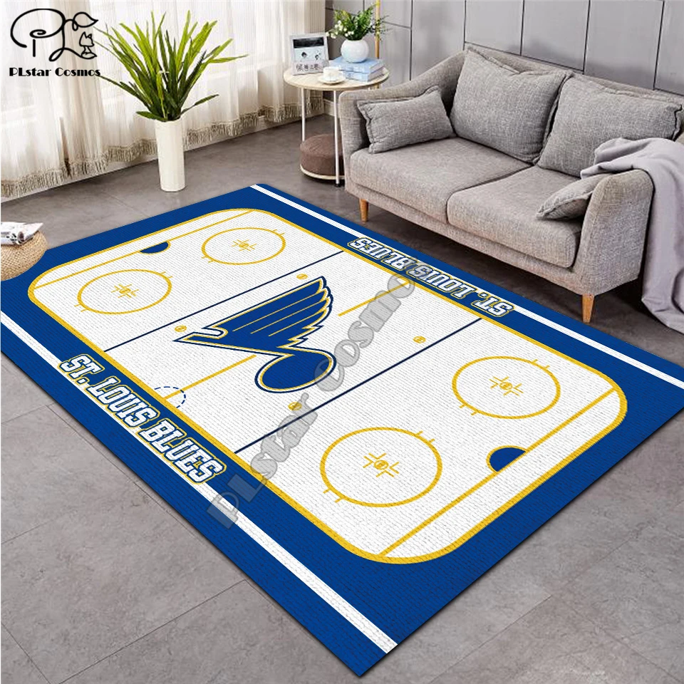 Tapis de hockey sur glace 3D antidérapant, tapis de sol doux, pour salle à manger, salon, chambre à coucher, style 03