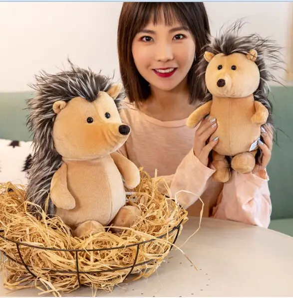 かわいい漫画のハリネズミのぬいぐるみ茶色の柔らかい人形枕を投げるハグ枕誕生日プレゼントw2847新しい
