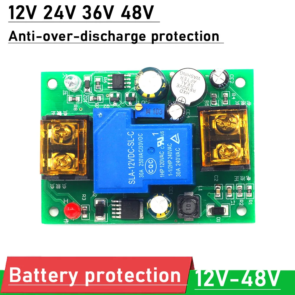 Imagem -02 - Alarme do Atraso da Placa da Proteção da Sobre-descarga da Anti Bateria de Carro da C.c. 12v 24v 36v 48v 30a para Células Acidificadas ao Chumbo do Lítio Lifepo4 o