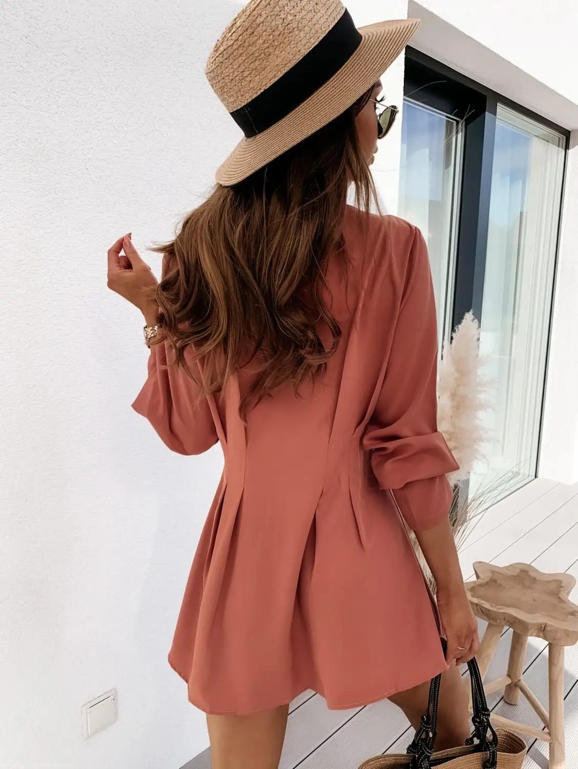 Women Elegant V-Neck Single-breasted Solid Long Top Shirt Office Lady Autumn Blouse Femme Fashion Plus Size Casual Blouse S-2XL