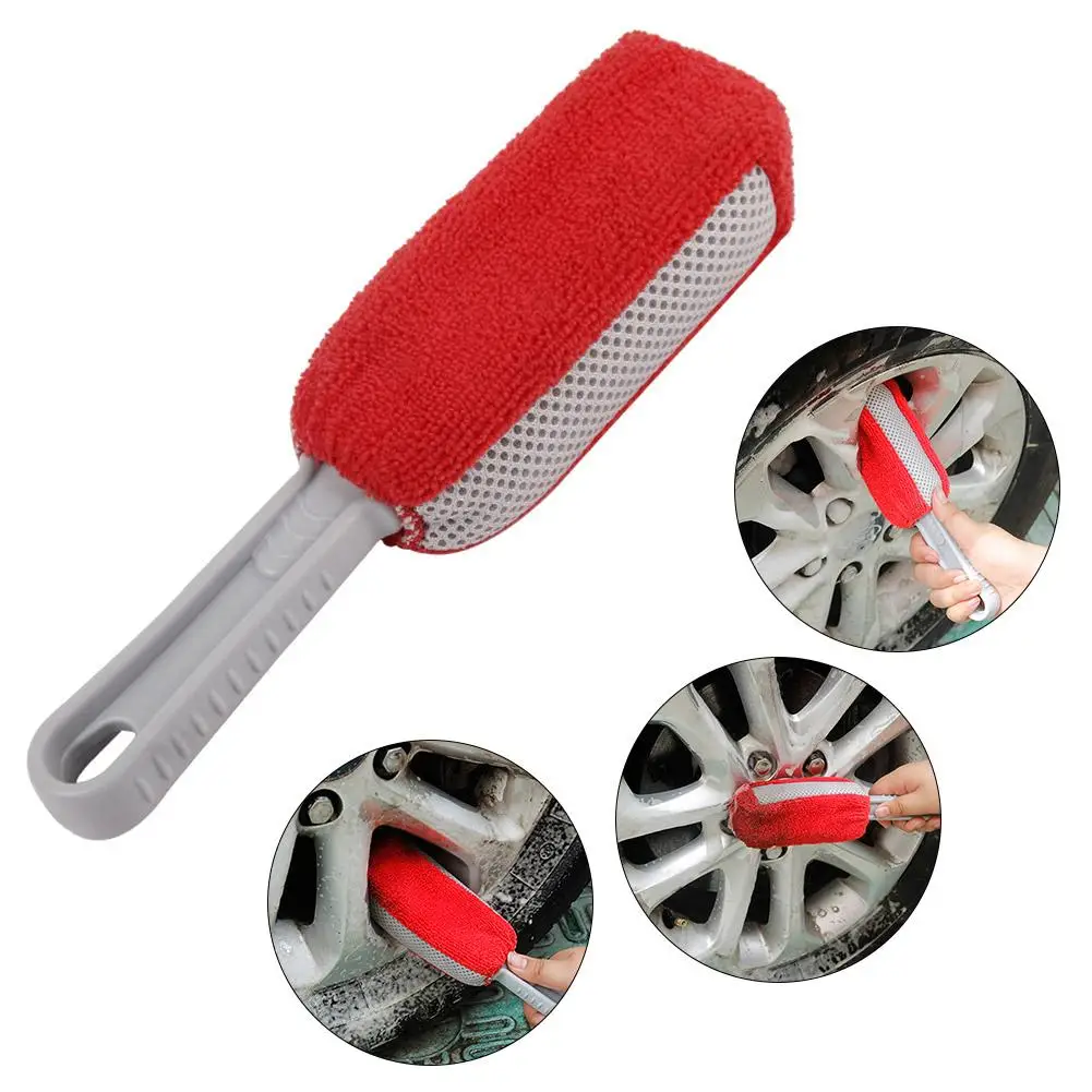 

Portable Car Wheel Tire Rim Brush Car Wheel Wash Cleaning For Car With Plastic Handle Auto Washing Cleaner Tools