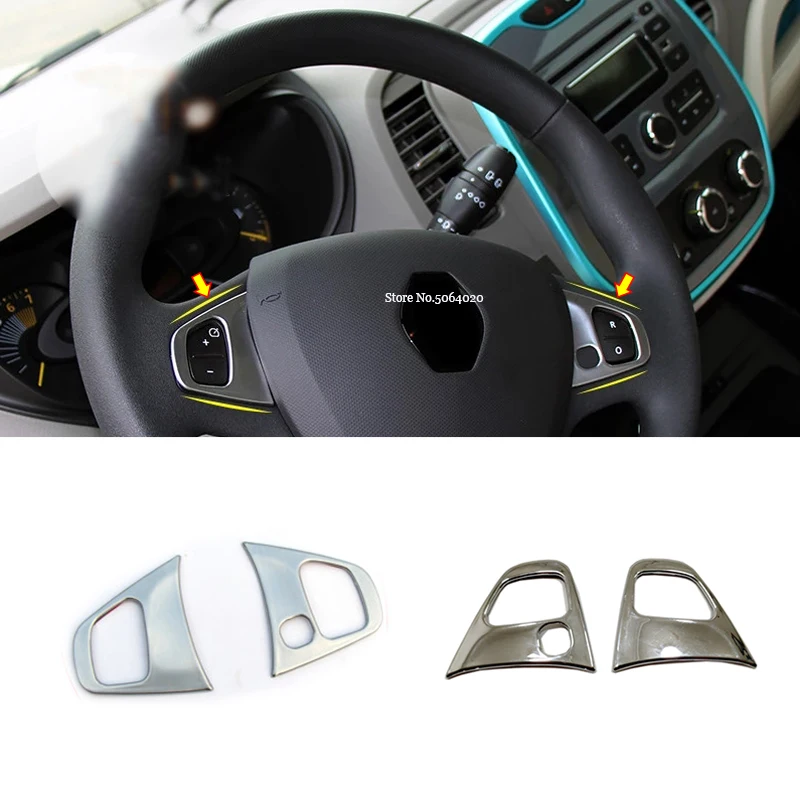 

ABS Plastic For Renault Sandero RS 2016 2017 2018 Accessories Car Steering wheel Button frame Cover Trim Car Styling 2pcs