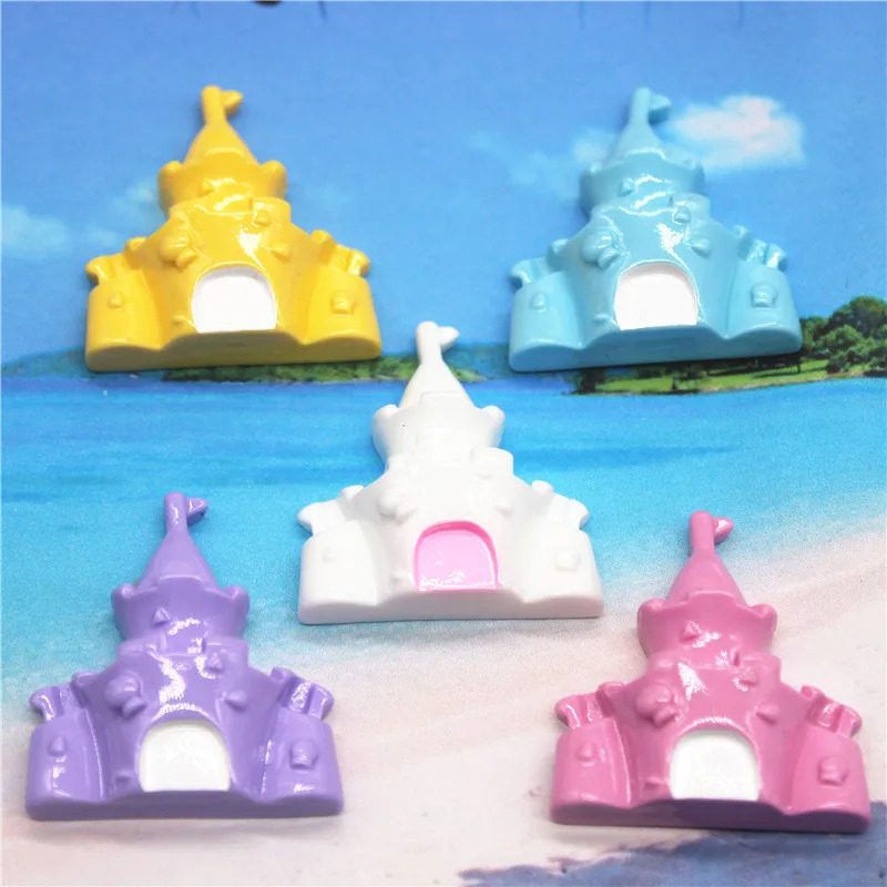 5pcs Cute New Resin Mini Castle Flatback Cabochon For Kids DIY Doll House Decoration Accessories,25*20mm