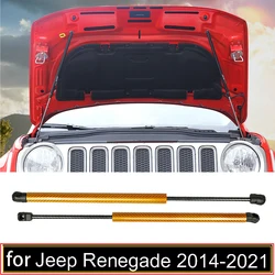 For Jeep Renegade BU 520 2014-2024 Front Hood Bonnet Modify Gas Struts Carbon Fiber Lift Support Gas Springs Dampers Absorber